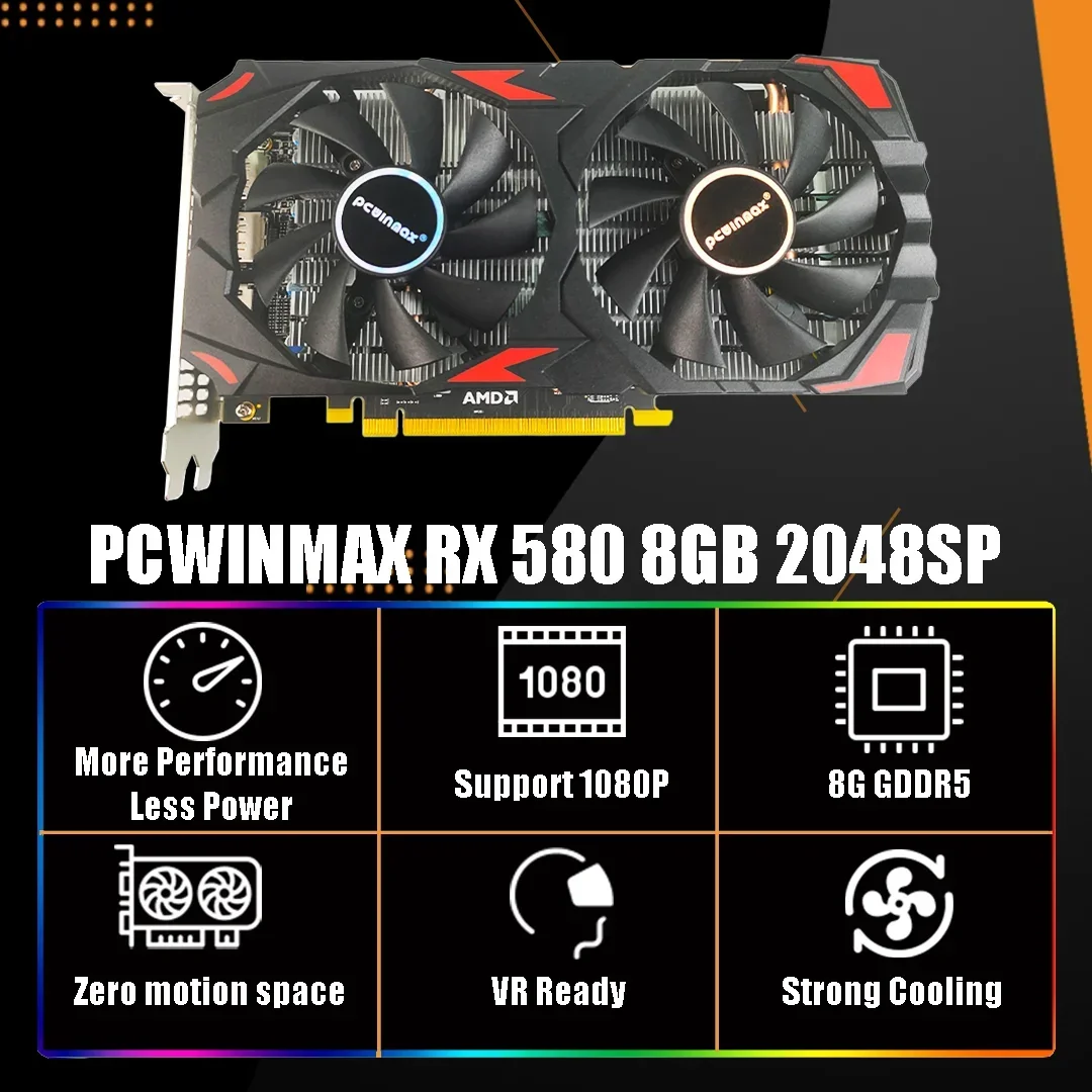 PCWINMAX Radeon RX 580 2048SP  - Video Gaming & Esports Usd Acc recensione e prezzo