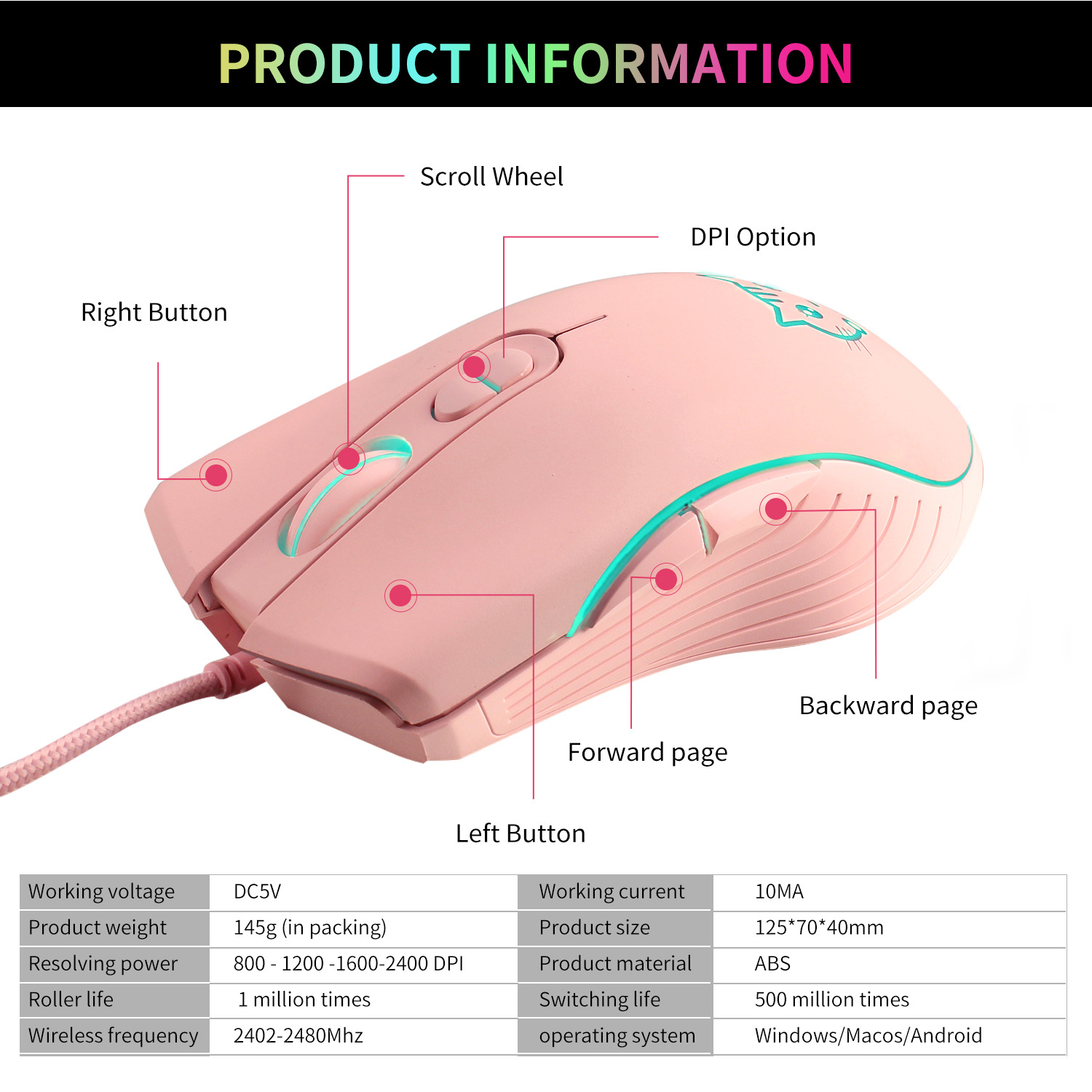Mouse da gioco cablato USB Com - Esports Gaming Maus recensione e prezzo