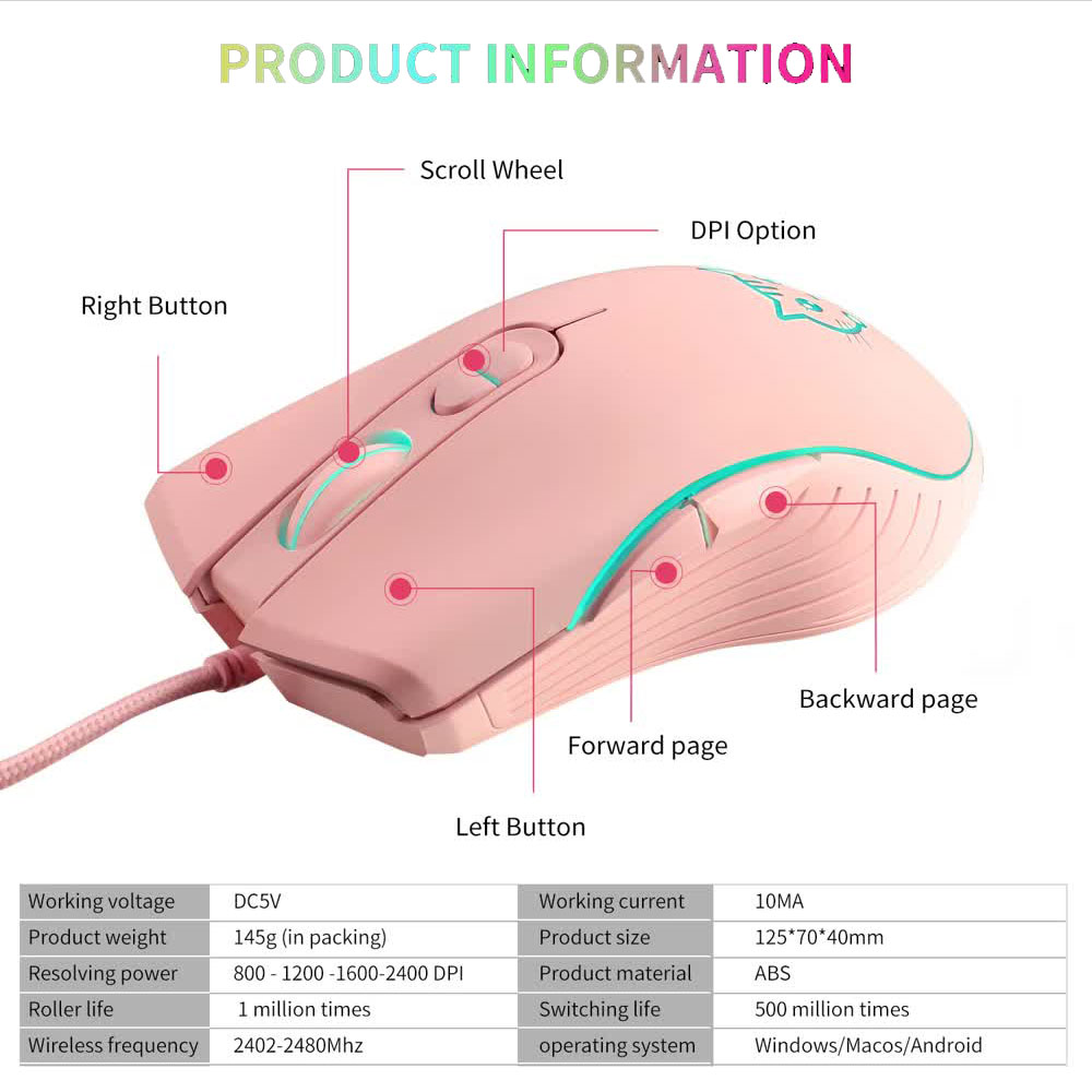 Mouse da gioco USB cablato Com - Esports Gaming Maus recensione e prezzo
