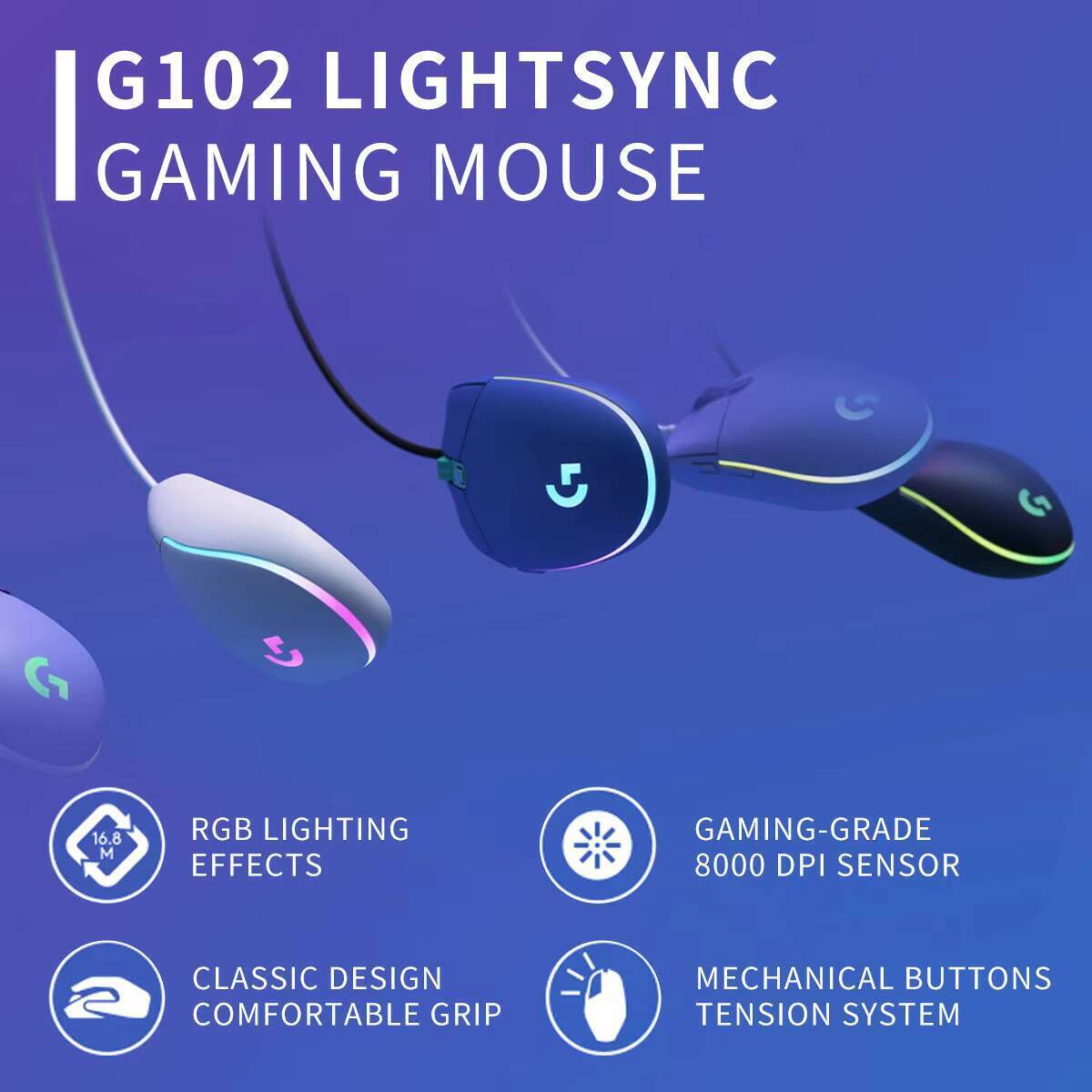 Mouse da Gaming Logitech G102, - Esports Gaming Tournaments recensione e prezzo