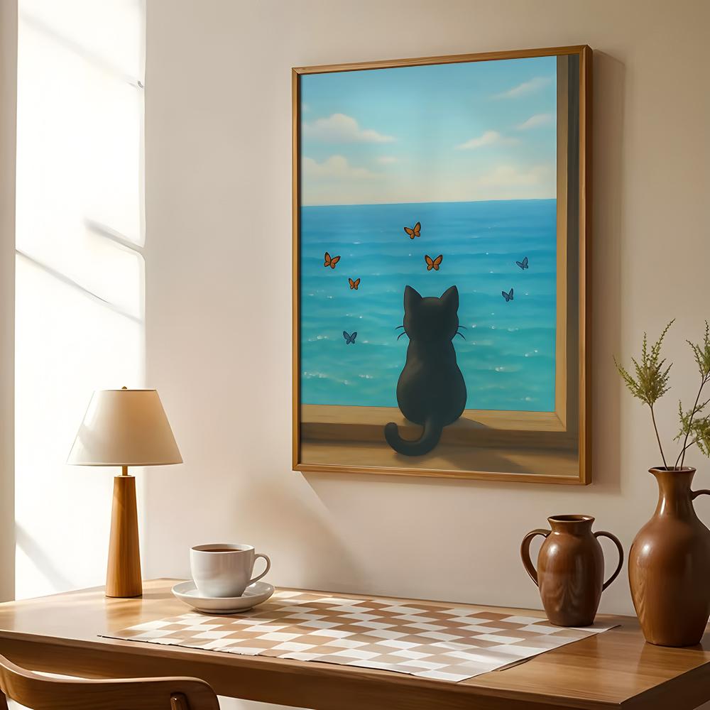 Poster con gatto sulla spiaggi - Esports And Gaming Lounge recensione e prezzo