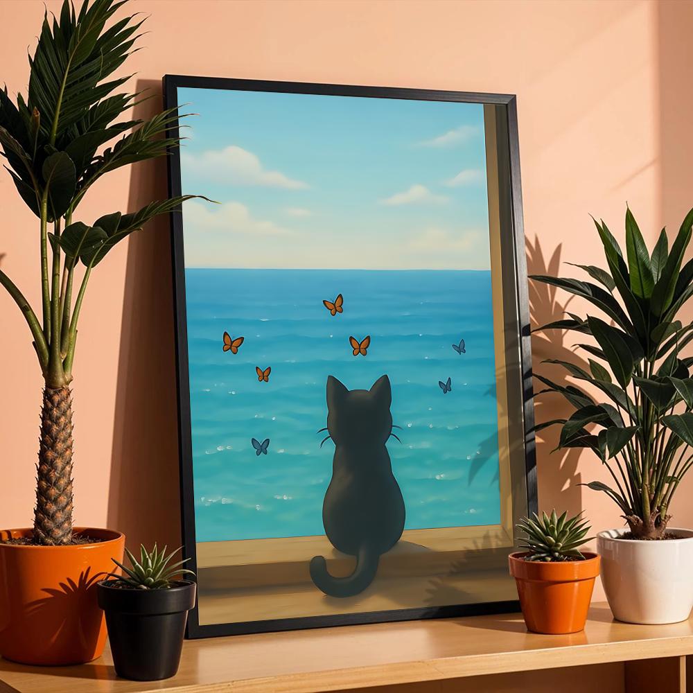 Poster con gatto sulla spiaggi - Esports And Gaming Lounge recensione e prezzo